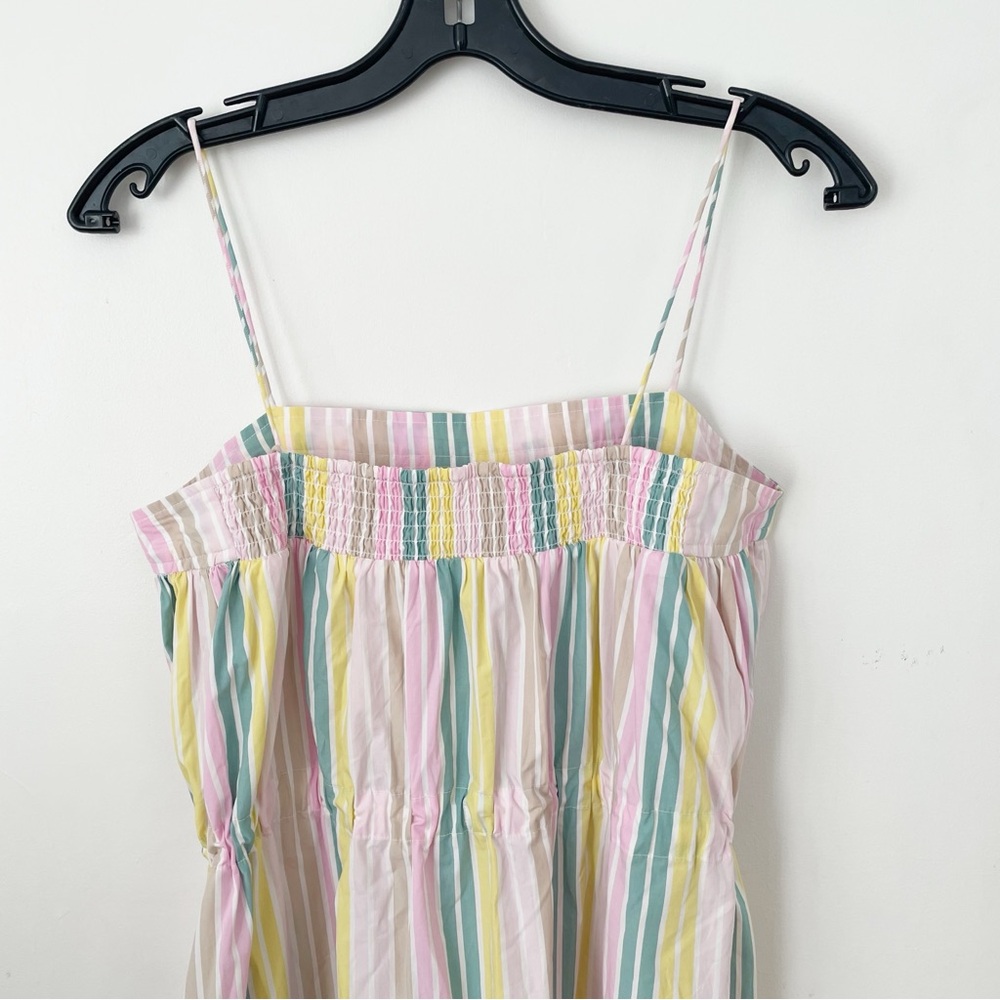 GANNI Cotton Midi Dress In Striped Print size US 8 - Picture 13 of 16